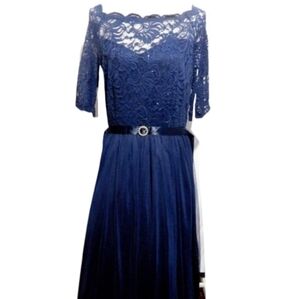 Candalite Women's Sequin Lace Maxi Dress Size 3X Lined Mesh Formal Gown NEW
